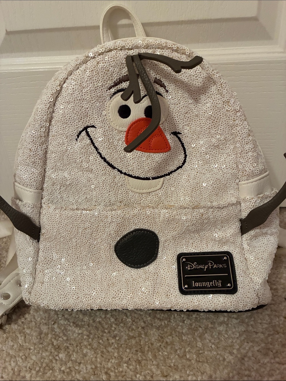 Loungefly Disney Parks Olaf Sequins mini backpack
